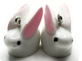 2 17mm White Bunny Charms Resin Rabbit Charms Animal Pendants Miniature Cute Charms Jewelry Making Beading Supplies kitsch charms Smileyboy