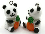 2 26mm Panda with a Pineapple Charms Resin Charms Animal Pendants Miniature Cute Charms Jewelry Making Beading Supplies kitsch charms