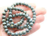 68 6mm Blue Gray  Splatter Paint Beads Smooth Round Beads Glass Beads Jewelry Making Beading Supplies Loose Beads to String