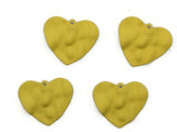 28mm Yellow Heart Pendants Painted Metal Heart Charms Bumpy Love Hearts Jewelry Making Beading Supplies Smileyboy