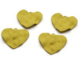 28mm Yellow Heart Pendants Painted Metal Heart Charms Bumpy Love Hearts Jewelry Making Beading Supplies Smileyboy