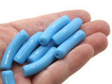 12 32mm Sky Blue Curved Tube Beads Plastic Beads Jewelry Making Beading Supplies Loose Beads Smileyboy