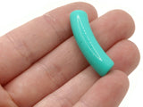 12 32mm Teal Green Curved Tube Beads Plastic Beads Jewelry Making Beading Supplies Loose Beads Smileyboy