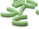 12 32mm Light Green Curved Tube Beads Plastic Beads Jewelry Making Beading Supplies Loose Beads Smileyboy