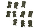 10 25mm Green Tyrannosaurus Rex Cabochons Wood Dinosaur Tiles Craft Supplies