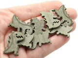 10 25mm Green Tyrannosaurus Rex Cabochons Wood Dinosaur Tiles Craft Supplies