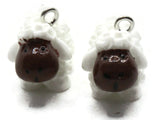 2 16mm White Sheep Charms Resin Charms Animal Pendants Miniature Cute Charms Jewelry Making Beading Supplies kitsch charms Smileyboy