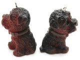 2 34mm Brown and Black Dog Charms Puppy Resin Pendants Miniature Animal Charms Jewelry Making Beading Supplies kitsch charms Smileyboy