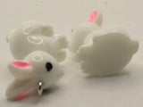 2 29mm White Rabbit Charms Resin Bunny Charms Animal Pendants Miniature Cute Charms Jewelry Making Beading Supplies kitsch charms Smileyboy