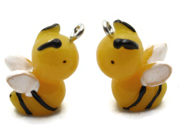 2 24mm Yellow and Black Bee Charms Resin Charms Animal Pendants Miniature Cute Charms Jewelry Making Beading Supplies kitsch charms