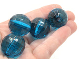 8 22mm Clear Mediterranean Blue Faceted Round Beads Acrylic Round Beads Plastic Ball Beads Jewelry Making Beading Supplies Large Loose Beads