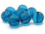 8 22mm Clear Mediterranean Blue Faceted Round Beads Acrylic Round Beads Plastic Ball Beads Jewelry Making Beading Supplies Large Loose Beads