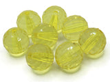 8 22mm Clear Yellow Faceted Round Beads Acrylic Round Beads Plastic Ball Beads Jewelry Making Beading Supplies Chunky Large Loose Beads