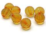 8 22mm Clear Orange Faceted Round Beads Acrylic Round Beads Plastic Ball Beads Jewelry Making Beading Supplies Chunky Large Loose Beads