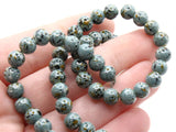 68 6mm Blue Gray  Splatter Paint Beads Smooth Round Beads Glass Beads Jewelry Making Beading Supplies Loose Beads to String
