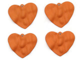 28mm Orange Heart Pendants Painted Metal Heart Charms Bumpy Love Hearts Jewelry Making Beading Supplies Smileyboy