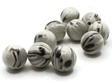 10 16mm White Gray Black Striped Plastic Beads Vintage Plastic Beads Round Beads Loose Beads Jewelry Making Beading Supplies Ball Beads