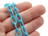 15.75 Inch Bright Sky Blue Plastic Oval Chain Jewelry Making Beading Supplies 40cm chain Jewelry Findings 13x8mm links Smileyboy