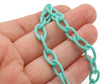 15.75 Inch Blue Green Plastic Oval Chain Jewelry Making Beading Supplies 40cm chain Jewelry Findings 13x8mm links Smileyboy