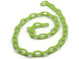 15.75 Inch Neon Green Plastic Oval Chain Jewelry Making Beading Supplies 40cm chain Jewelry Findings 13x8mm links Smileyboy