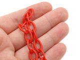 15.75 Inch Red Plastic Oval Chain Jewelry Making Beading Supplies 40cm chain Jewelry Findings 13x8mm links Smileyboy