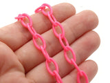 15.75 Inch Hot Pink Plastic Oval Chain Jewelry Making Beading Supplies 40cm chain Jewelry Findings 13x8mm links Smileyboy