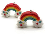 2 26mm Rainbow Charms Resin Pendants Miniature Cute Charms Jewelry Making Beading Supplies kitsch charms Smileyboy