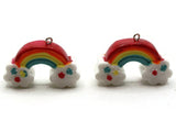 2 26mm Rainbow Charms Resin Pendants Miniature Cute Charms Jewelry Making Beading Supplies kitsch charms Smileyboy