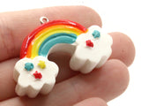 2 26mm Rainbow Charms Resin Pendants Miniature Cute Charms Jewelry Making Beading Supplies kitsch charms Smileyboy