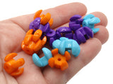 20 15mm Mixed Stacking Beads Purple Blue and Orange Rondelle Beads Plastic Chain Beads Jewelry Making Beading Supplies Smileyboy