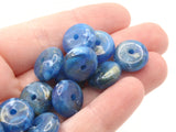23 14mm Swirling Blue Vintage Plastic Rondelle Beads  Jewelry Making Beading Supplies Loose Beads to String