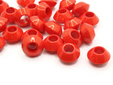 25 16mm Red Large Hole Plastic Saucer Beads Jewelry Making Beading Supplies Rondelle Beads Macrame Beads Hair Beads Loose Beads