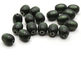 18 10mm Dark Green Oval Beads Vintage Moonglow Lucite Beads Jewelry Making Beading Supplies New Old Stock Beads Plastic Beads