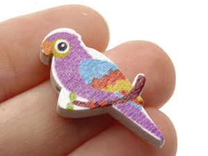 10 31mm Purple Beads Wooden Parrot Beads Animal Beads Wood Beads Bird Beads Cute Beads Multicolor Beads Novelty Beads to String