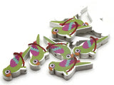 10 31mm Green Wooden Parrot Beads Animal Beads Wood Beads Bird Beads Cute Beads Multicolor Beads Novelty Beads to String