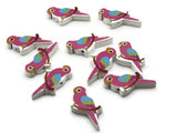 10 31mm Bright Pink Wooden Parrot Beads Animal Beads Wood Beads Bird Beads Cute Beads Multicolor Beads Novelty Beads to String
