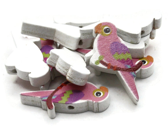 10 31mm Light Pink Wooden Parrot Beads Animal Beads Wood Beads Bird Beads Cute Beads Multicolor Beads Novelty Beads to String