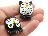 2 31mm Black Owl Charms Resin Charms Bird Pendants Miniature Cute Charms Jewelry Making Beading Supplies kitsch charms Smileyboy