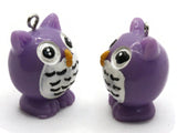 2 31mm Purple Owl Charms Resin Charms Bird Pendants Miniature Cute Charms Jewelry Making Beading Supplies kitsch charms Smileyboy