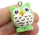 2 31mm Green Owl Charms Resin Charms Bird Pendants Miniature Cute Charms Jewelry Making Beading Supplies kitsch charms Smileyboy