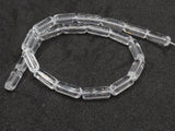 15mm Tube Beads Clear Colorless Bead Glass Beads Transparent Beads Jewelry Making Beading Supplies 12.5 Inch Bead Strand Loose Beads
