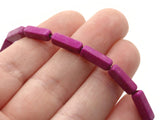 32 13mm Bright Pink Rectangle Howlite Beads Gemstone Beads Dyed Beads Jewelry Making Beading Supplies Smileyboy