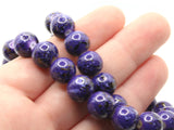 40 10mm Blue with Black and Brown Splatter Paint Beads Smooth Round Beads Glass Beads Jewelry Making Beading Supplies Loose Beads to String