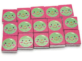 15 20mm Pink and Green Beads Wooden Happy Face Beads Emoji Beads Wood Beads Two Hole Beads Multicolor Beads Novelty Beads to String