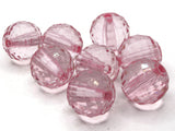 8 22mm Clear Light Pink Faceted Round Beads Acrylic Round Beads Plastic Ball Beads Jewelry Making Beading Supplies Chunky Loose Large Beads
