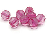 8 22mm Clear Bright Pink Faceted Round Beads Acrylic Round Beads Plastic Ball Beads Jewelry Making Beading Supplies Chunky Loose Large Beads
