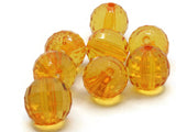 8 22mm Clear Orange Faceted Round Beads Acrylic Round Beads Plastic Ball Beads Jewelry Making Beading Supplies Chunky Large Loose Beads