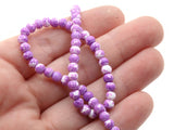 100 4mm White with Purple Splatter Paint Beads Smooth Round Beads Glass Beads Jewelry Making Beading Supplies Loose Beads to String