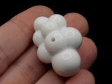 5 32mm x 23mm White Cloud Beads Vintage Lucite Beads Vintage Plastic Beads Bead Frames Jewelry Making Beading Supplies Large Loose Beads