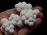 5 32mm x 23mm White Cloud Beads Vintage Lucite Beads Vintage Plastic Beads Bead Frames Jewelry Making Beading Supplies Large Loose Beads